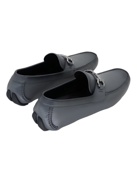 Ferragamo Driver Parigi Gancini Plaque Gray Loafer Size 9EE main image 4
